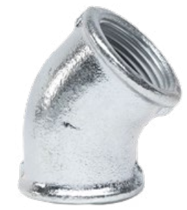 Коліно оцинковане 45&deg; ВВ 1/2" (кор.140 шт.) GEBO (120-3V) 120-3V фото