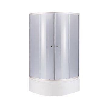 Душевая кабина Latwa SC80x80.SAT.HIGH.GR полукруглая, стекло тон. 4 мм + Душевой поддон KAPIELKA ST80x80x41, с панелью Lidz (LLSC8080SATHIGHGR2SET) LLSC8080SATHIGHGR2SET фото
