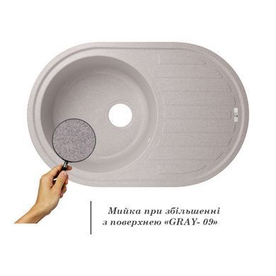 Кухонная мойка Lidz 780x500/200 GRA-09 Серый (LIDZGRA09780500200) LIDZGRA09780500200 фото