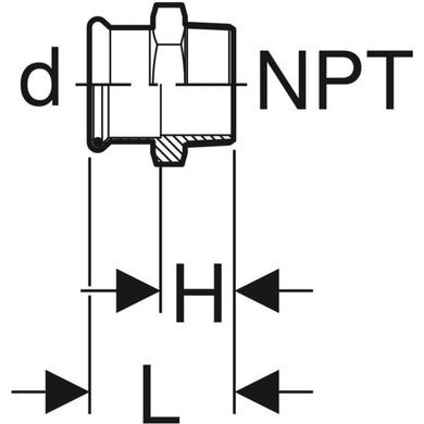 Перехідник NPT d=42, 1 1/2&rdquo; Geberit Mapress (31840) 31840 фото