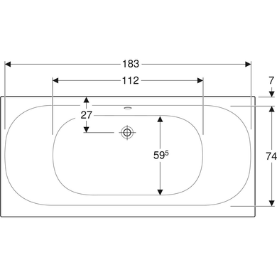 Прямоугольная акриловая ванна с ножками GEBERIT Soana Slim rim Duo, 190x90 см (554.005.01.1) 554.005.01.1 фото