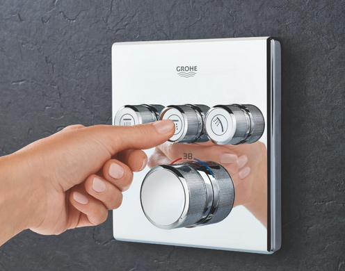 Прихована душова система з термостатом Grohe SmartControl & Rainshower SmartActive 310 Cube (1039980000), хром (1039980000) 1039980000 фото