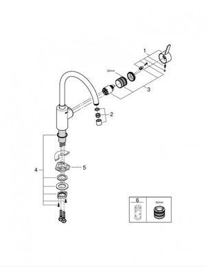 Змішувач для мийки GROHE Eurostyle Cosmopolitan, Хром (32843002) 32843002 фото