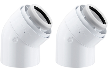 Коліно LAS для димоходу 45&deg; 60/100 до котла Viessmann Vitodens (2 шт.) (7373227) 7373227 фото