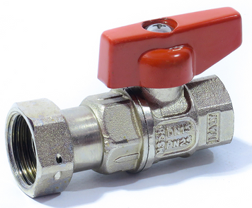 Кран кульовий 1/2" &times; 3/4" ВЗ, Ferrero PN25, ЧР, з накидною гайкою (0052262) 0052262 фото