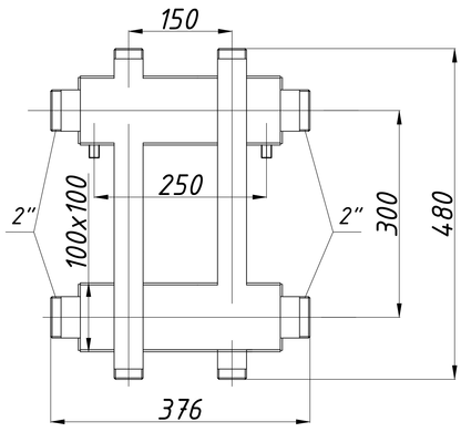 Коллектор двухбалочный Termojet с выходами вверх и вниз К22ВН.150 (300) 0030695 фото