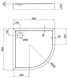 QT Душевой поддон ROBIN 308812C, полукруглый, 80x80x12, акриловый + ножки, диаметр слива 90 мм + сифон с гидрозатвором хром (ROBIN308812C) ROBIN308812C фото 4