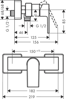 Змішувач для душу Hansgrohe Vernis Shape, Чорний (71650670) 71650670 фото