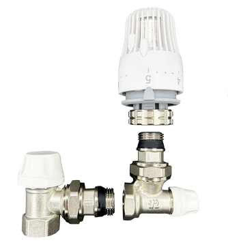 Комплект для підключення радіатора з термоголовкою (прямий) Tervix Pro Line Radiator Set 1 (371112) 371112 фото