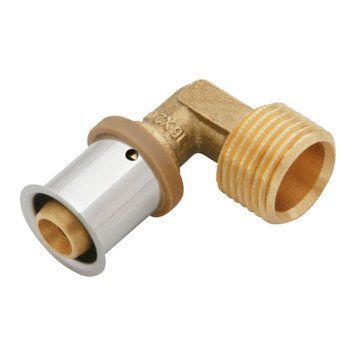 Кутник 20xG3/4" KAN-Therm Press з прес-кільцем, з зовнішньою різьбою (латунь) (1009070013) 1009070013 фото
