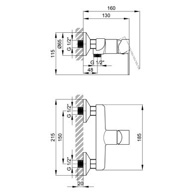 Змішувач для душу Qtap Ustek 4016107C SD00041965 фото