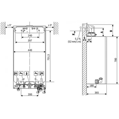 Конденсационный котел 45 кВт CONDENS 5700i W GC5700iW 45 P Bosch, 1-контурный, настенный (7736902860) 7736902860 фото