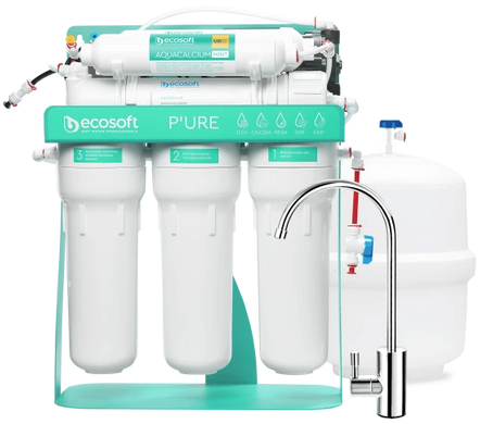 Фільтр зворотного осмосу Ecosoft P&rsquo;URE AquaCalcium Mint з помпою на станині (MO675PSMACECO) MO675PSMACECO фото