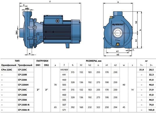 Центробежный насос Pedrollo CP 220C (44CT216C7A) 44CT216C7A фото