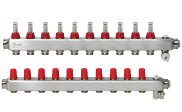 Коллектор SSM 10+10 Danfoss, с водомером (088U0760) 088U0760 фото