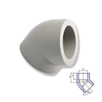 Угольник Wavin Ekoplastik 45&deg; - 25мм (SKO02545XX) SKO02545XX фото