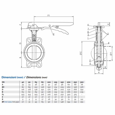 Задвижка DN125 &laquo;BUTTERFLY&raquo; EPDM -10/+120&deg;C Brandoni S.p.A. (высокопрочный чугун) (J9.000125L16) J9.000125L16 фото