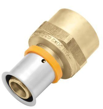 Перехідник 25хG1" KAN-Therm Press з внутрішньою різьбою, з прес-кільцем (латунь) (1009044005) 1009044005 фото