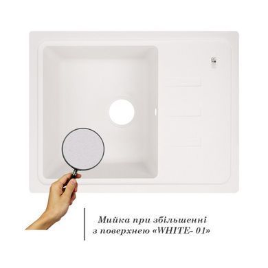 Кухонная мойка Lidz 620x435/200 WHI-01 Белый (LIDZWHI01620435200) LIDZWHI01620435200 фото