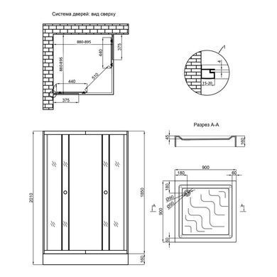 Lidz Душевая кабина WAWEL SC90x90.SAT.LOW.GR, стекло тонов. 4 мм + Душевой поддон MAZUR ST90x90x16 (LWASC9090SATLOWGR2SET) LWASC9090SATLOWGR2SET фото