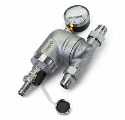 Самопромывной фильтр Tervix Pro Line WD 1/2", латунь, самопромывной, с манометром (366012) 366012 фото