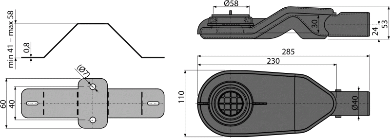 Экстра низкий сифон AlcaPlast APZ-S6 в комплекте с регулируемыми ногами APZ-S6 фото