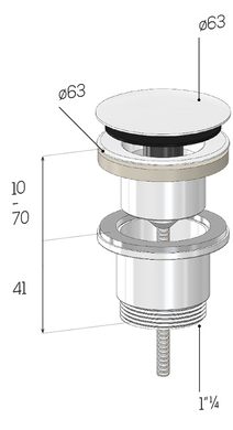 Випуск Ghidini Click - Clack 1 1/4", для раковини, біде (49865114B) 49865114B фото