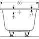 Прямоугольная акриловая ванна с ножками GEBERIT Soana Slim rim, 180x80 см (554.015.01.1) 554.015.01.1 фото 6