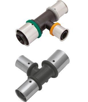 Тройник 32x25x32 KAN Therm редукционный PPSU Press, с пресс-кольцом (1009260035) 1009260035 фото