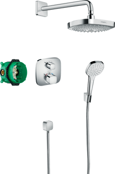 Прихована душова система з термостатом Hansgrohe Croma Select E, хром (27294000) 27294000 фото