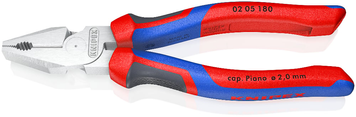 Плоскогубці 184 мм, &Oslash; 11.5 мм, комбіновані, особливої потужності KNIPEX (02 05 180) 02 05 180 фото