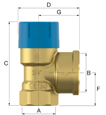 Предохранительный клапан 1/2" х 1/2", 6 бар Flamco Prescor B для водоснабжения (271001) 271001 фото
