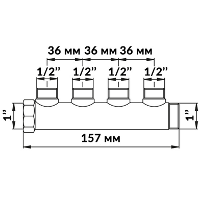 Колектор Bianchi 204 1''x1/2'' з 4 виходами (2040060400) 2040060400 фото