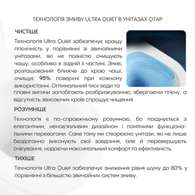 Унітаз підвісний Robin Ultra Quiet сидіння Slim Duroplast/Soft-close/Quick relase 520x365x365 мм Білий (QT13332381AW) QT13332381AW фото