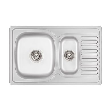 Кухонна мийка IMPERIAL 7850 Micro Decor подвійна 0,8 мм (LIDZ7850MDEC) LIDZ7850MDEC фото