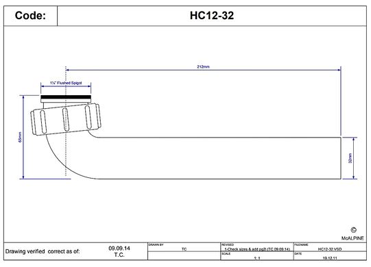 Удлинитель для сифона умывальника, 1/4x32 мм HC12-32 HC12-32 фото