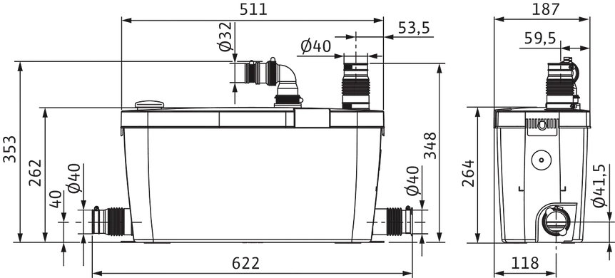 Насосна установка Wilo HiDrainlift 3-35 (4191679) 4191679 фото