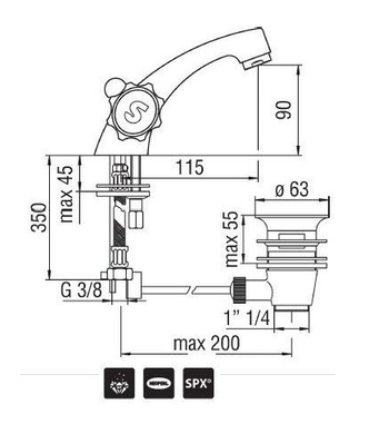 Змішувач для раковини Nobili Rubinetterie Nuova Flora, Хром (NZ06118/1zCR) NZ06118/1zCR фото