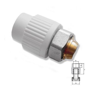 Євроконус з накидною гайкою Wavin Ekoplastik - 20мм (SZM02025EX) SZM02025EX фото