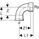 Колено 90&deg;, d=35, 1 1/4&rdquo; оцинкованный Geberit Mapress (20560) 20560 фото 3