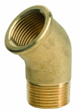 Коліно 45&deg; 1/2" ВЗ General Fittings латунь (2700E2H040400H) 2700E2H040400H фото
