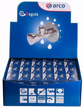 Кран кутовий 1/2&Prime; &times; 1/2&Prime; Arco A&middot;80 ZENIT REGULA Z0912, вентильний, ручка з ABS пластику, набір 30 шт, приладовий (VTQ005) VTQ005 фото