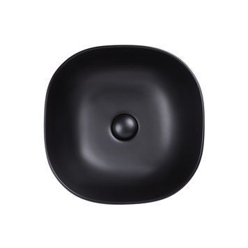 Раковина-чаша Qtap Kolibri 410x410x150 Matt black з донним клапаном Чорний (QT10112144MBMB) QT10112144MBMB фото