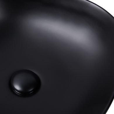 Раковина-чаша Qtap Kolibri 410x410x150 Matt black з донним клапаном Чорний (QT10112144MBMB) QT10112144MBMB фото