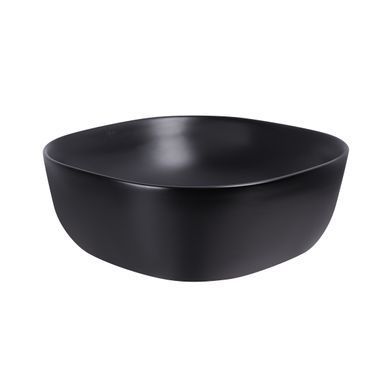 Раковина-чаша Qtap Kolibri 410x410x150 Matt black з донним клапаном Чорний (QT10112144MBMB) QT10112144MBMB фото