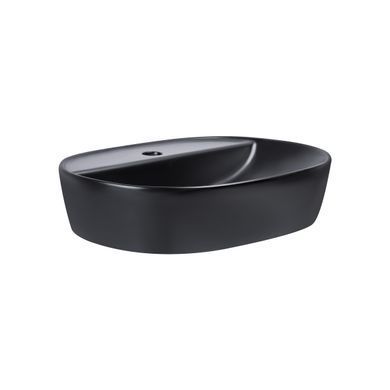 Раковина-чаша Qtap Scorpio 505х385х120 Matt black з донним клапаном Чорний (QT142202MBMB) QT142202MBMB фото