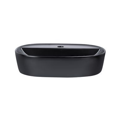 Раковина-чаша Qtap Scorpio 505х385х120 Matt black з донним клапаном Чорний (QT142202MBMB) QT142202MBMB фото