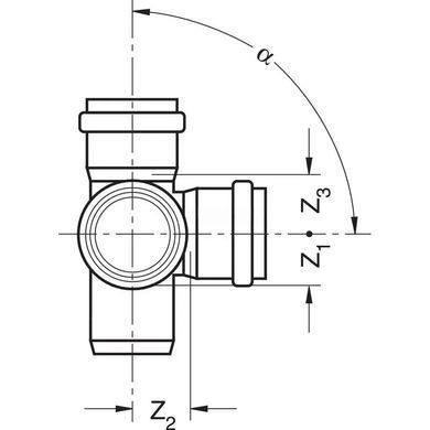 Крестовина &Oslash;90/90/90, 87&deg; двухплоскостная Rehau Raupiano Plus (123724003) 123724003 фото