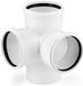 Крестовина &Oslash;90/90/90, 87&deg; двухплоскостная Rehau Raupiano Plus (123724003) 123724003 фото 1