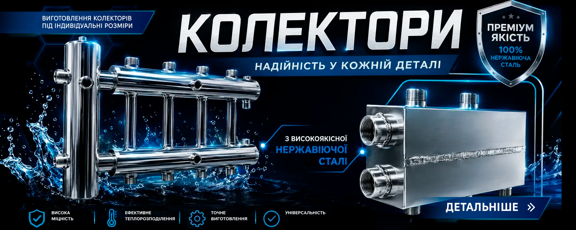 (Головна сторінка: 1 line, wideblock, I) Колектори